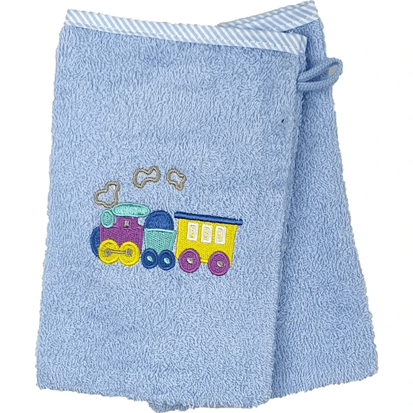 HÜTTE & CO Washandje 2-pack Spoorweg Lichtblauw 4 HÜTTE & CO Washandje 2-pack Spoorweg Lichtblauw - Afbeelding 2