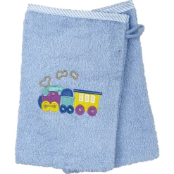 HÜTTE & CO Washandje 2-pack Spoorweg Lichtblauw