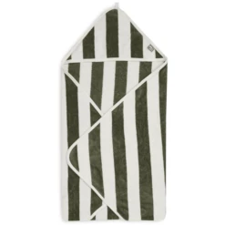 Jollein Badhanddoek Met Kap Stripe Terry 75x75cm Leaf Green -MiniMoois jollein badhanddoek met kap stripe terry 75x75cm leaf green a385400 2