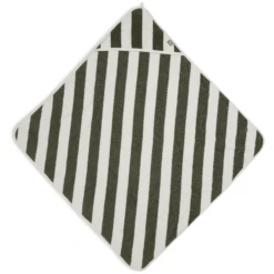 Jollein Badhanddoek Met Kap Stripe Terry 75x75cm Leaf Green