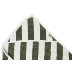 Jollein Badhanddoek Met Kap Stripe Terry 75x75cm Leaf Green -MiniMoois jollein badhanddoek met kap stripe terry 75x75cm leaf green a385400 3