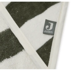 Jollein Badhanddoek Met Kap Stripe Terry 75x75cm Leaf Green -MiniMoois jollein badhanddoek met kap stripe terry 75x75cm leaf green a385400 4