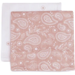 Jollein Burp Cloth Muslin 2 Pack Paisley Halo Rosewood -MiniMoois jollein burp cloth muslin 2 pack paisley halo rosewood a385583 4