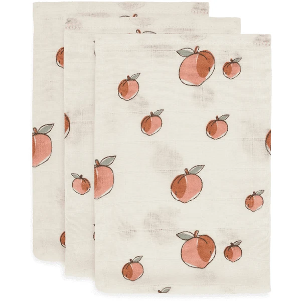 Jollein Gaas Washandje 3-Pack Peach 3 Jollein Gaas Washandje 3-Pack Peach