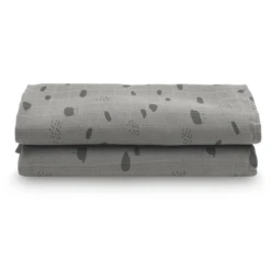 Jollein Gaasluiers 2-pack Spot Stormgrijs 110x110cm -MiniMoois jollein gaasluiers 2 pack spot stormgrijs 110x110cm a300545 2