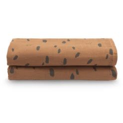 Jollein Gaasluiers 2-pack Vlekcaramel 110x110cm -MiniMoois jollein gaasluiers 2 pack vlekcaramel 110x110cm a300543 2