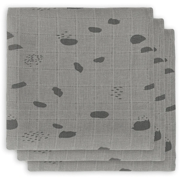 Jollein Gaasluiers 3-pack Spot Stormgrijs 70x70cm 3 Jollein Gaasluiers 3-pack Spot Stormgrijs 70x70cm
