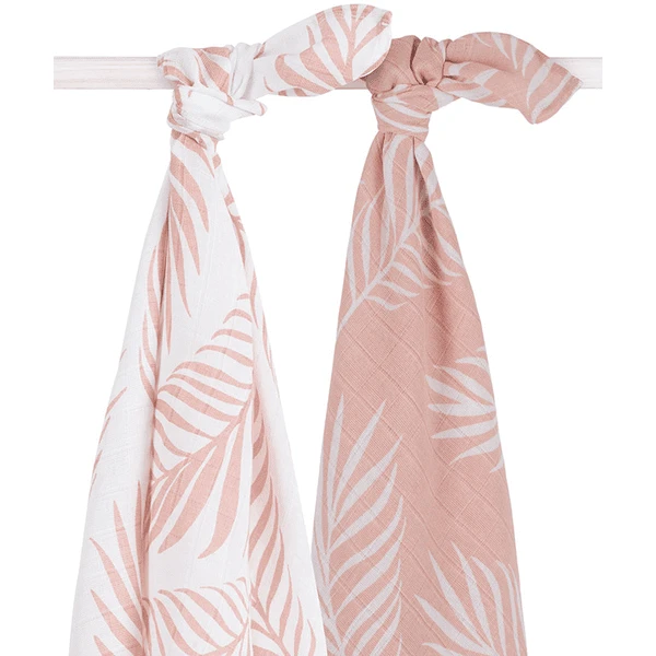 Jollein Hydrofiele Doek 2 Stuks Nature Pale Pink 115x115cm 4 Jollein Hydrofiele Doek 2 Stuks Nature Pale Pink 115x115cm - Afbeelding 2