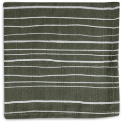 Jollein Keukendoekje Mousseline 2-pack Stripe Olive Leaf Green -MiniMoois jollein keukendoekje mousseline 2 pack stripe olive leaf green a385590 2