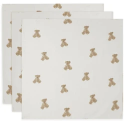 Jollein Muslin Gauze Cloth 3-Pack Teddy Bear -MiniMoois jollein muslin gauze cloth 3 pack teddy bear a385471 3
