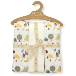 MiniMoois 29 LITTLE Molle Doeken 3-pack Biologisch Tuinzicht Uit White