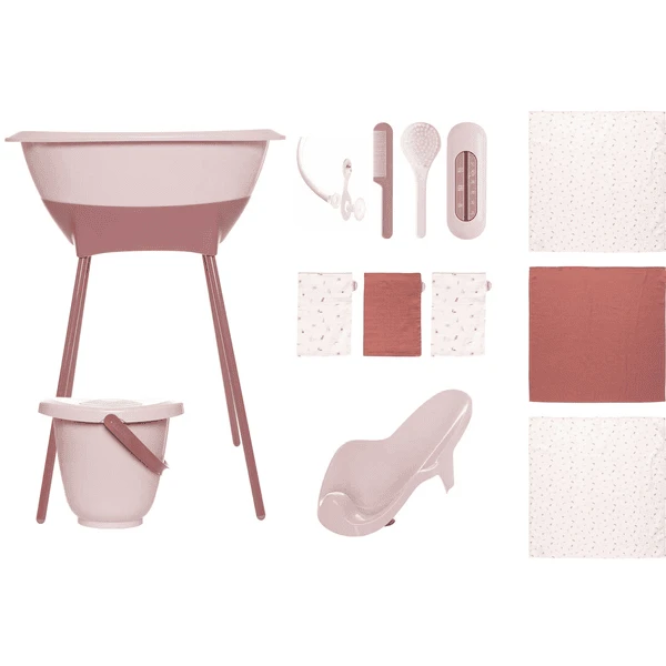 Luma ® Babycare Badset Met Mousseline Doekjes In Bloesemroze Vanaf De Geboorte 4 Luma ® Babycare Badset Met Mousseline Doekjes In Bloesemroze Vanaf De Geboorte - Afbeelding 2