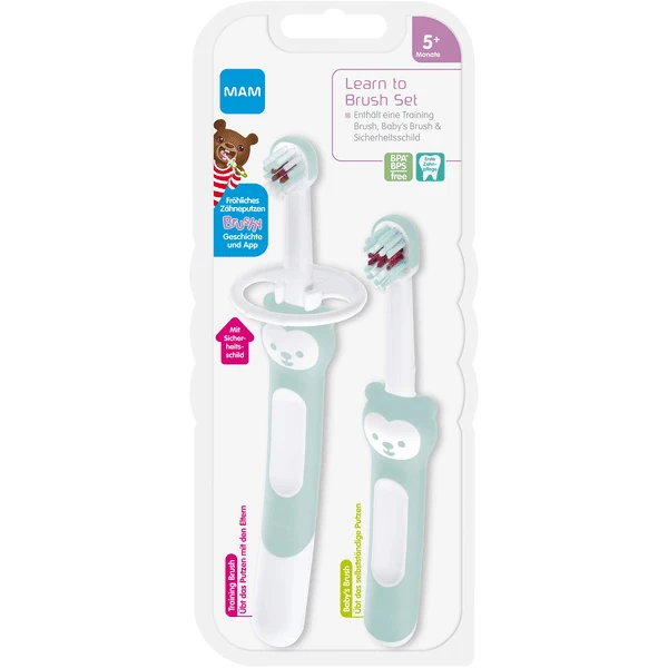 MAM Tandenborstelset Leren Poetsen 5+ Maanden, Turkoois 5 MAM Tandenborstelset Leren Poetsen 5+ Maanden, Turkoois - Afbeelding 3