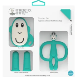 Matchstick Monkey Bijtring Starter Set Aap, Groen -MiniMoois matchstick monkey bijtring starter set aap groen a369703 4