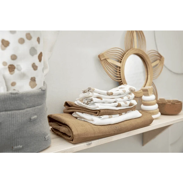 Meyco Muslin Gaasluiers 3 Pak Vlekken Neutraal 4 Meyco Muslin Gaasluiers 3 Pak Vlekken Neutraal - Afbeelding 2