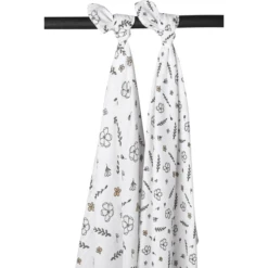 Meyco Swaddles 2-pack Floral 120x120 Cm -MiniMoois meyco swaddles 2 pack floral 120x120 cm a329420 1