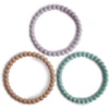 Mushie Bijtring Armband, Lila/Cyan/Zacht Peach , 3 Stuks -MiniMoois mushie bijtring armband lila cyan zacht peach 3 stuks a399263