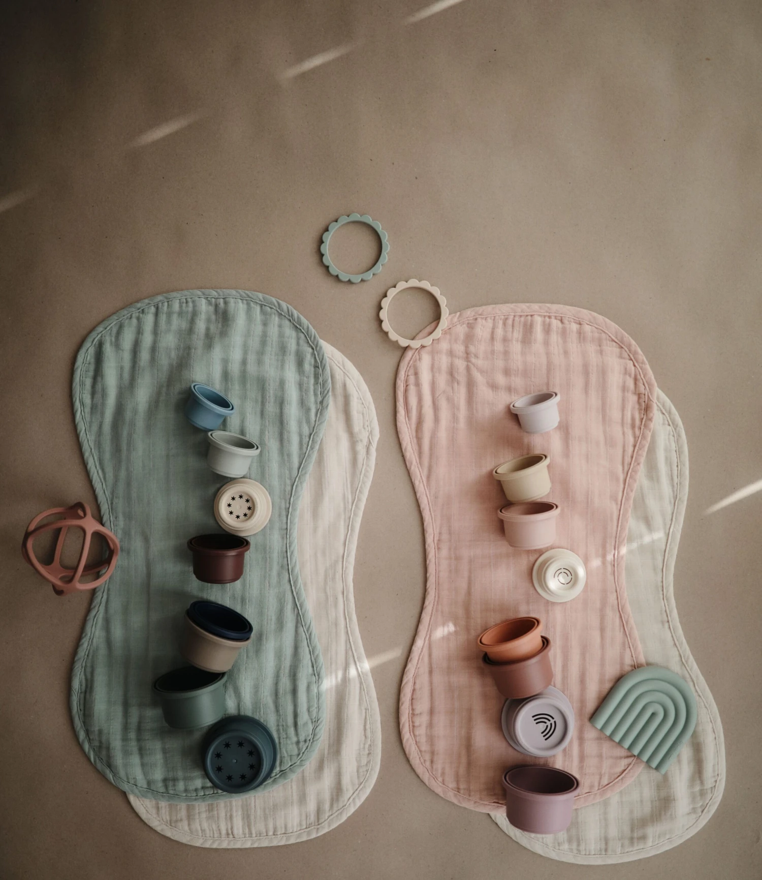 Mushie Keukendoekje Mousseline Blush /Mist 2-pack 5 Mushie Keukendoekje Mousseline Blush /Mist 2-pack - Afbeelding 3