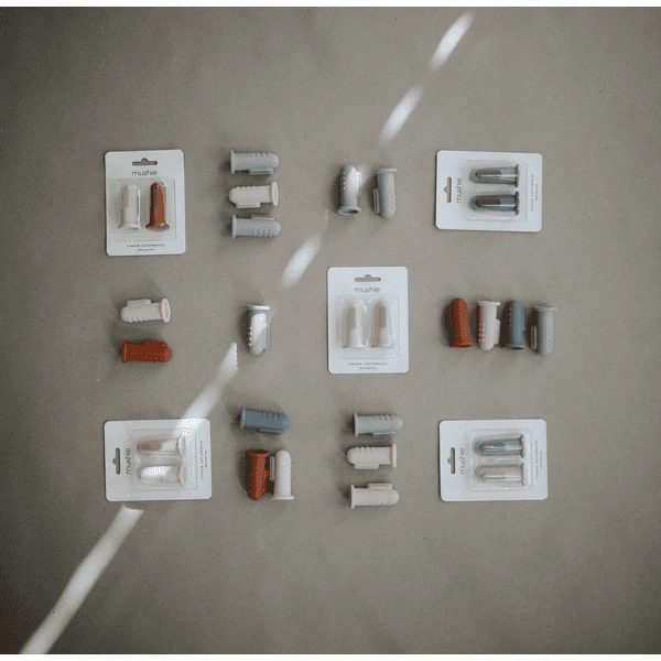 Mushie Vingertandenborstel Stone /Tradewinds 5 Mushie Vingertandenborstel Stone /Tradewinds - Afbeelding 3