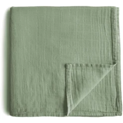 Mushie Wikkeldoek Mousseline Groen 120 X120 Cm -MiniMoois mushie wikkeldoek mousseline groen 120 x120 cm a401187 2