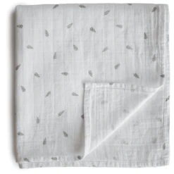 Mushie Wikkeldoek Mousseline Leaves 120 X120 Cm -MiniMoois mushie wikkeldoek mousseline leaves 120 x120 cm a401191 1