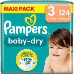 Pampers® Pampers Baby-Dry Luiers, Maat 3, 6-10kg, Maxi Pack (1 X 124 Luiers)
