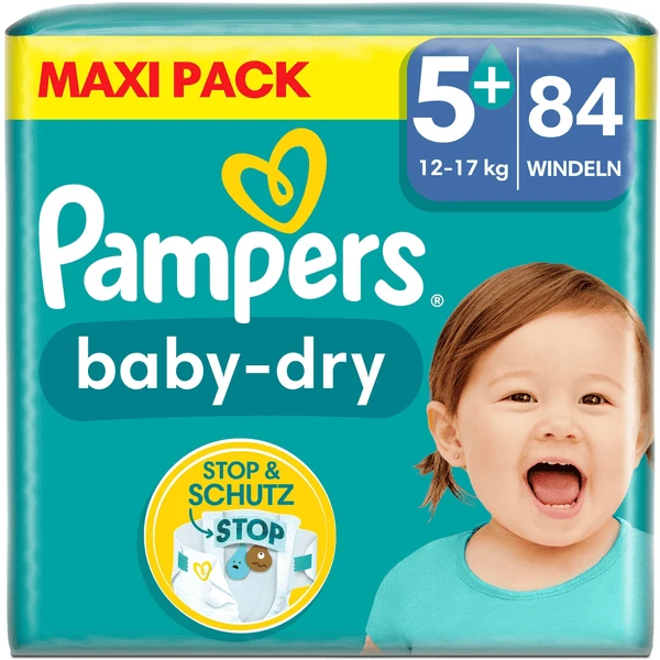 Pampers® Pampers Baby-Dry Luiers, Maat 5+, 12-17 Kg, Maxi Pack (1 X 84 Luiers) 3 Pampers® Pampers Baby-Dry Luiers, Maat 5+, 12-17 Kg, Maxi Pack (1 X 84 Luiers)