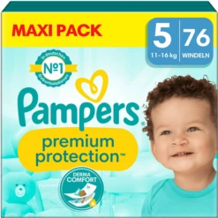 Pampers® Pampers Premium Protection , Maat 5 Junior , 11-16kg, Maxi Pack (1x 76 Luiers)