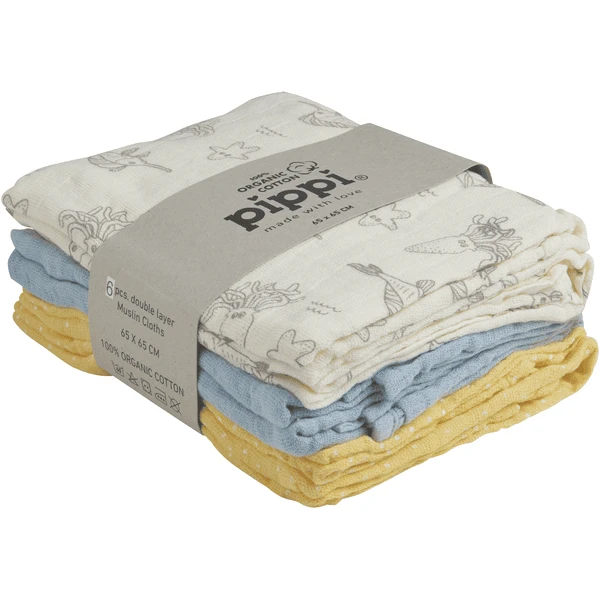 Pippi Mousseline Doeken Set Van 6 Ocean 4 Pippi Mousseline Doeken Set Van 6 Ocean - Afbeelding 2