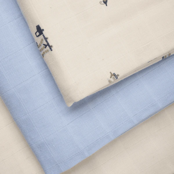 Pippi Mousseline Doekjes 3 Pak Baby Blauw 5 Pippi Mousseline Doekjes 3 Pak Baby Blauw - Afbeelding 3