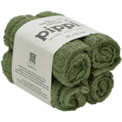 Pippi Washandje Diep Korstmos Green 4-pack -MiniMoois pippi washandje diep korstmos green 4 pack a311667 1