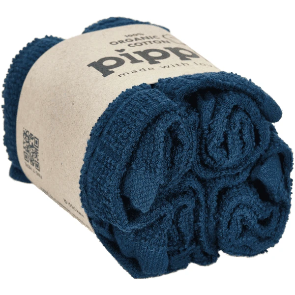 Pippi Washandjes 4-pack Donkerblauw 4 Pippi Washandjes 4-pack Donkerblauw - Afbeelding 2