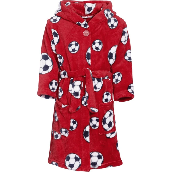 Playshoes Fleece Badjas Voetbal Rood 6 Playshoes Fleece Badjas Voetbal Rood - Afbeelding 4