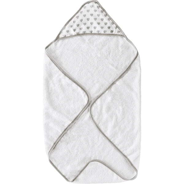 SCHARDT Handdoek Met Capuchon Hartjes Grijs 3 SCHARDT Handdoek Met Capuchon Hartjes Grijs