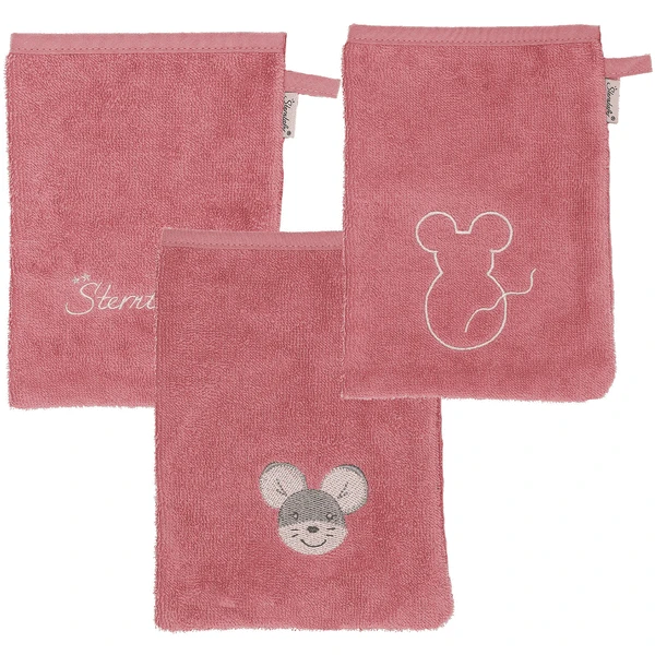 Sterntaler Washandschoenen 3 Pakken Mabel Roze 3 Sterntaler Washandschoenen 3 Pakken Mabel Roze