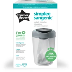 Tommee Tippee Luieremmer Sangenic Simple E Incl. 6 Cassettes Wit/grijs -MiniMoois tommee tippee luieremmer sangenic simple e incl 6 cassettes wit grijs a306078 3