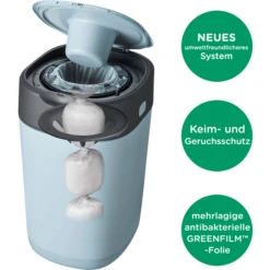 Tommee Tippee Twist & Click Advanced Luieremmer, Incl. 4 Cassettes Met Duurzaam, Antibacterieel Green Folie In Blauw -MiniMoois tommee tippee twist amp click advanced luieremmer incl 4 cassettes met duurzaam antibacterieel green folie in blauw a314849 3
