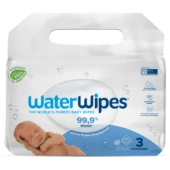 MiniMoois 16 WaterWipes Babydoekjes, Biologisch Afbreekbaar, 180 Doekjes (3 X 60 Stuks)