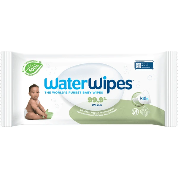 WaterWipes Babydoekjes, Kids, Biologisch Afbreekbaar, 60 Doekjes 3 WaterWipes Babydoekjes, Kids, Biologisch Afbreekbaar, 60 Doekjes