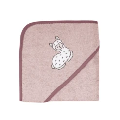 WÖRNER SÜDFROTTIER Set Badhanddoek En Washandje Met Kap Lama Roze 80 X 80 Cm -MiniMoois woerner suedfrottier set badhanddoek en washandje met kap lama roze 80 x 80 cm a303294 1