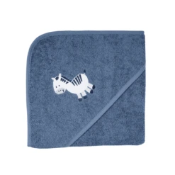 WÖRNER SÜDFROTTIER Set Badhanddoek En Washandje Met Kap Zebra Donkerblauw 80 X 80 Cm -MiniMoois woerner suedfrottier set badhanddoek en washandje met kap zebra donkerblauw 80 x 80 cm a303295 1
