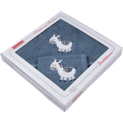 WÖRNER SÜDFROTTIER Set Badhanddoek En Washandje Met Kap Zebra Donkerblauw 80 X 80 Cm -MiniMoois woerner suedfrottier set badhanddoek en washandje met kap zebra donkerblauw 80 x 80 cm a303295 4
