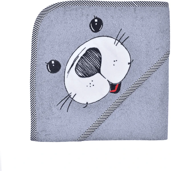 WÖRNER SÜDFROTTIER Set Badhanddoek Met Kap En Washandseal Grijs 80 X 80 Cm 4 WÖRNER SÜDFROTTIER Set Badhanddoek Met Kap En Washandseal Grijs 80 X 80 Cm - Afbeelding 2